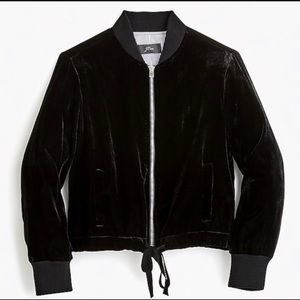 J.Crew black velvet bomber jacket